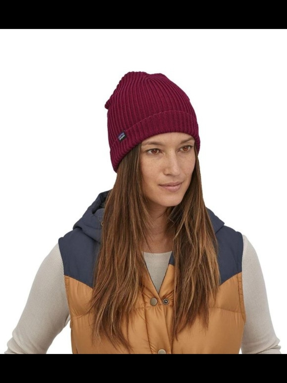Patagonia Fisherman Rolled Ribbed Knit Beanie FairTrade Certified Unisex Wax Red